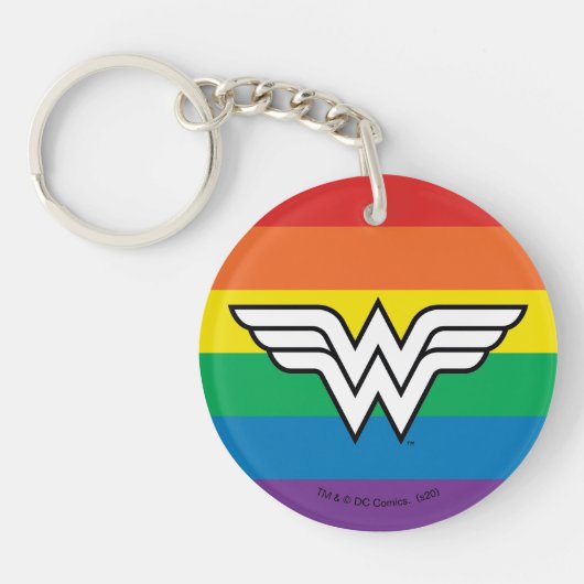 Wonder Woman Rainbow Logo Sleutelhanger (Voorkant)