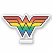 Wonder Woman Rainbow Logo Sticker (Voorkant)