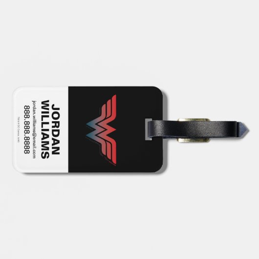 Wonder Woman Red Blue Gradient Logo Bagagelabel (Achterkant horizontaal)