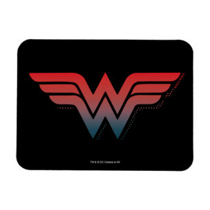 Wonder Woman Red Blue Gradient Logo Magneet