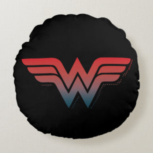 Wonder Woman Red Blue Gradient Logo Rond Kussen