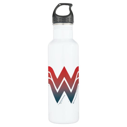 Wonder Woman Red Blue Gradient Logo Waterfles (Voorkant)