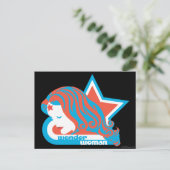 Wonder Woman Red & Blue Star Briefkaart (Staand voorkant)