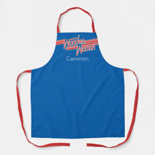 Wonder Woman Red en Blue Stripe Logo Schort