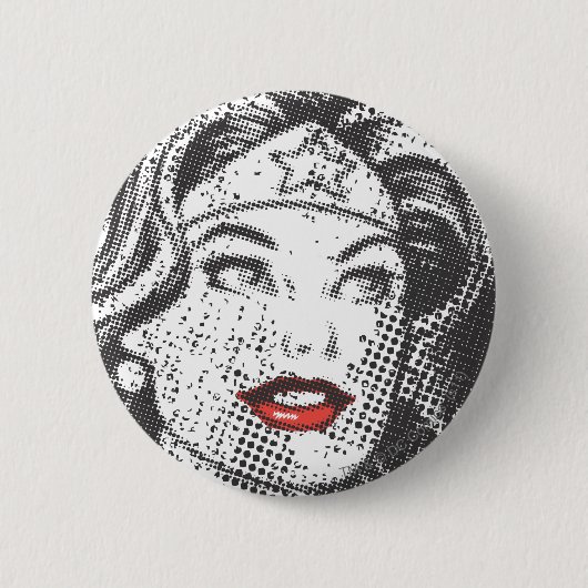 Wonder Woman Red Lips Ronde Button 5,7 Cm (Voorkant)