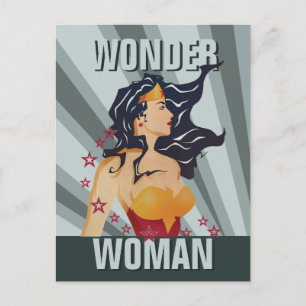 Wonder Woman Retro Profile Sunburst Briefkaart