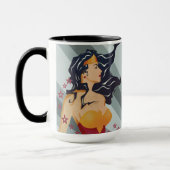 Wonder Woman Retro Profile Sunburst Mok (Links)