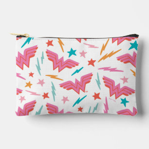 Wonder Woman Roze Logo en Bliksem Patroon Etui