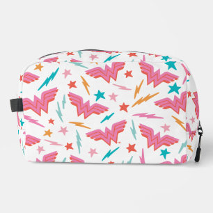 Wonder Woman Roze Logo en Bliksem Patroon Toilettasje