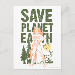 Wonder Woman Save Planet Earth Briefkaart
