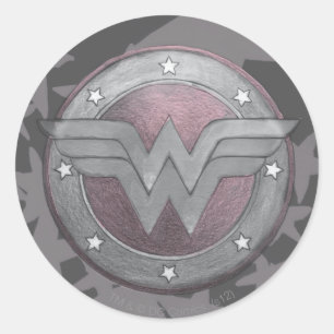 Wonder Woman Shield Pattern Ronde Sticker