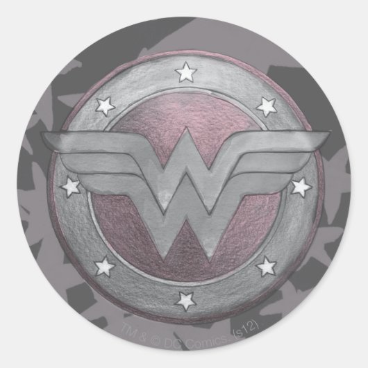 Wonder Woman Shield Pattern Ronde Sticker (Voorkant)