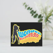 Wonder Woman Silhouette Briefkaart (Staand voorkant)