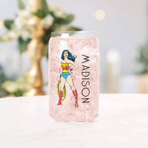 Wonder Woman Standing Jouw namen toevoegen Blikvorm Glas