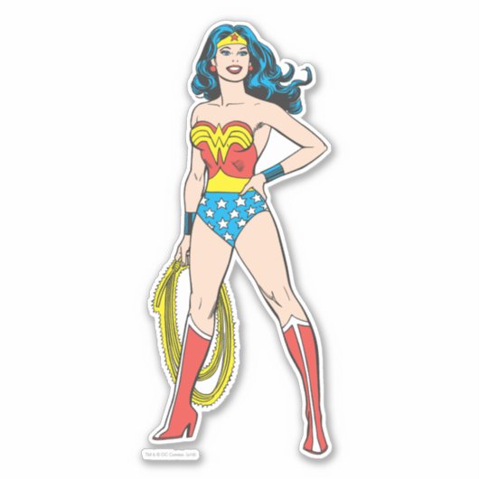 Wonder Woman Standing Sticker (Voorkant)