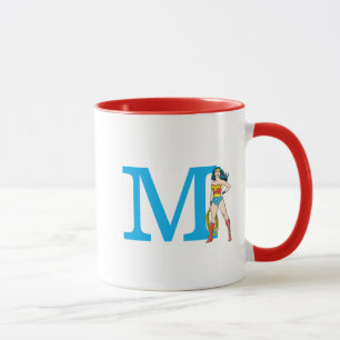 Wonder Woman Standing Uw monogram en naam toevoe Mok