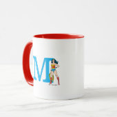 Wonder Woman Standing | Uw monogram en naam toevoe Mok (Voorkant links)