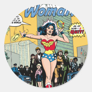 Wonder Woman Starting Pat Carbine Ronde Sticker