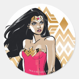 Wonder Woman Sterkte Ronde Sticker