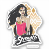Wonder Woman Sterkte Sticker (Voorkant)