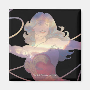 Wonder Woman Sunset Sky Silhouette Magneet