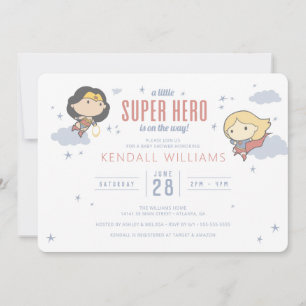 Wonder Woman & Supergirl Super Hero-Baby shower Kaart