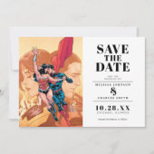 Wonder Woman & Superman Save the Date Uitnodiging (Voorkant)