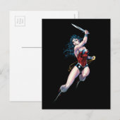 Wonder Woman Swinging Sword Briefkaart (Voorkant / Achterkant)