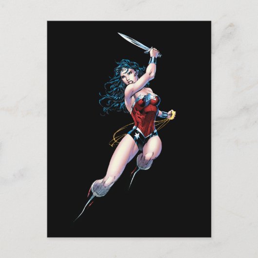 Wonder Woman Swinging Sword Briefkaart (Voorkant)
