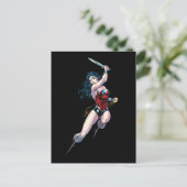 Wonder Woman Swinging Sword Briefkaart (Staand voorkant)
