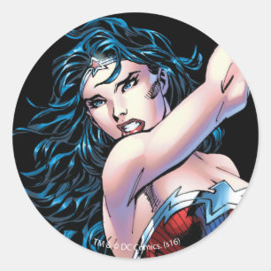 Wonder Woman Swinging Sword Ronde Sticker