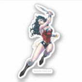 Wonder Woman Swinging Sword Sticker (Voorkant)