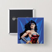 Wonder Woman & Sword Vierkante Button 5,1 Cm (Voorkant /achterkant)