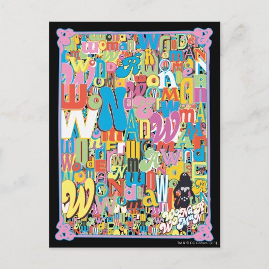Wonder Woman Text Collage Briefkaart (Voorkant)
