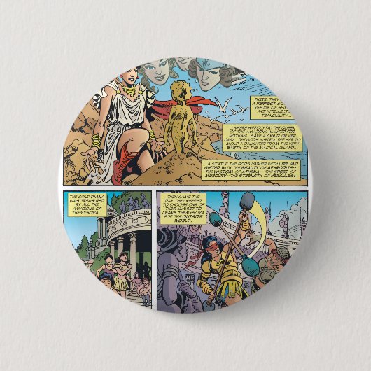 Wonder Woman Themyscira Ronde Button 5,7 Cm (Voorkant)
