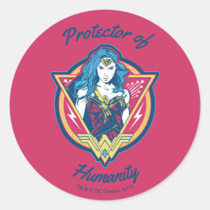 Wonder Woman Tri-Color Graphic-Sjabloon Ronde Sticker