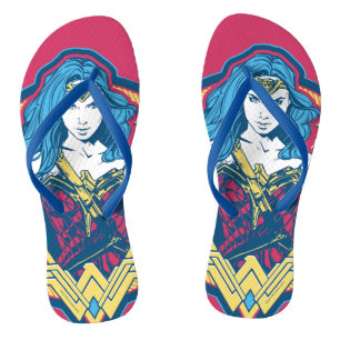Wonder Woman Tri Color Graphic Teenslippers