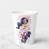 Wonder Woman Unmask Your Powers Papieren Bekers (Achterkant)
