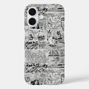 Wonder Woman Vintage Stripboek Patroon iPhone 16 Hoesje