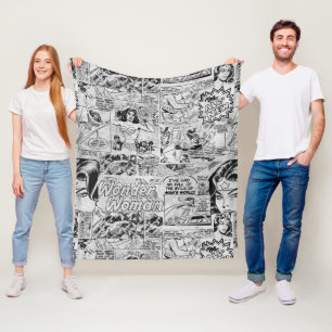 Wonder Woman Vintage Stripboek Patroon Fleece Deken
