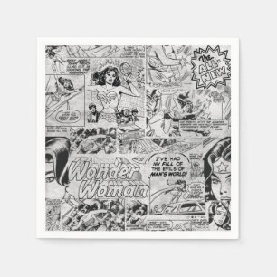 Wonder Woman Vintage Stripboek Patroon Servet