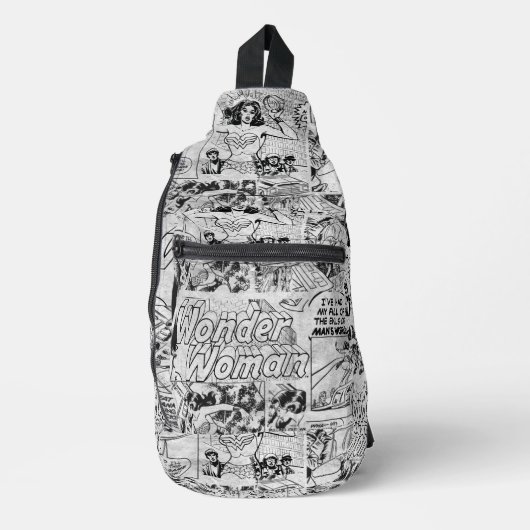 Wonder Woman Vintage Stripboek Patroon Sling Bag (Voorkant)