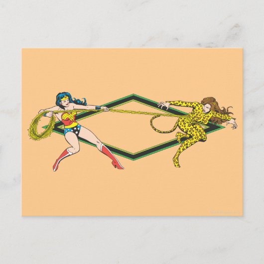 Wonder Woman vs Cheetah Briefkaart (Voorkant)