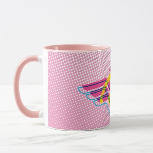 Wonder Woman Yellow-Pink Comic Art Logo Mok (Links)