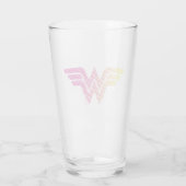 Wonder Woman Yellow-Pink Halftone Gradiënt Logo Glas (Achterkant)