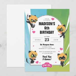 Wonderbaarlijke Cat Noir Chibi verjaardag Kaart