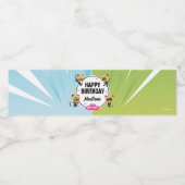 Wonderbaarlijke Cat Noir Chibi verjaardag Waterfles Etiket (Enkel label)