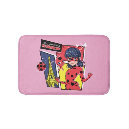 Wonderbaarlijke Comic Ladybug Parijse manier Badmat (Voorkant)
