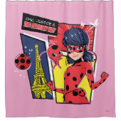 Wonderbaarlijke Comic Ladybug Parijse manier Douchegordijn (Voorkant)