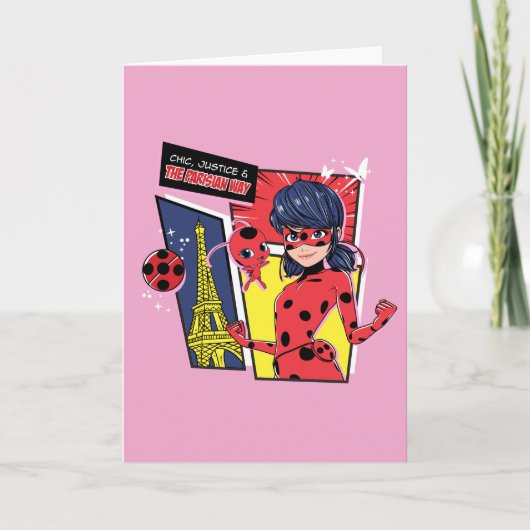 Wonderbaarlijke Comic Ladybug Parijse manier Kaart (Voorkant)